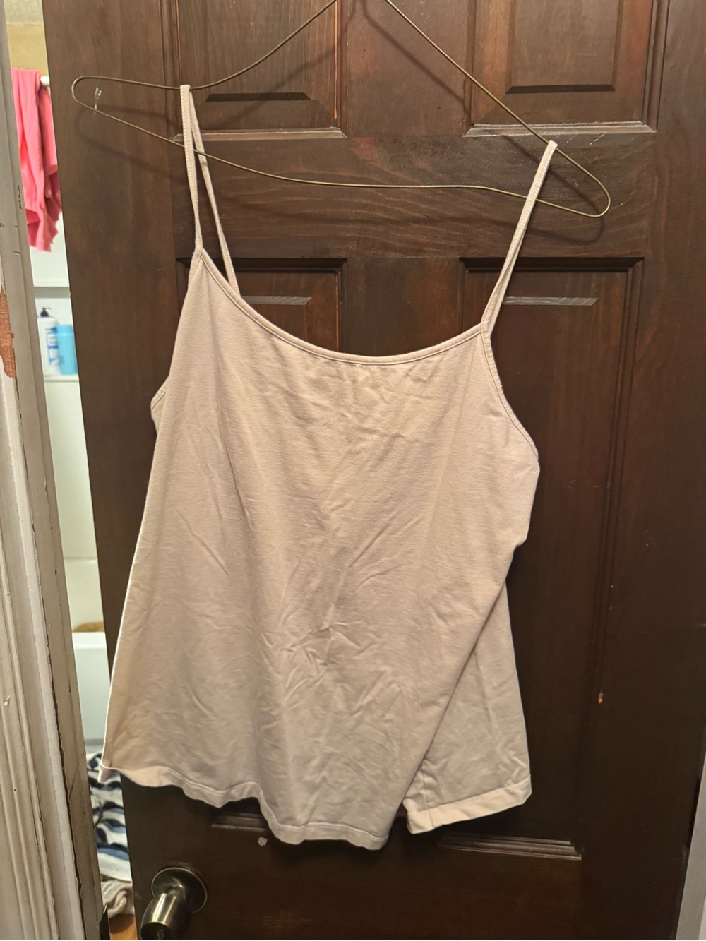 Women’s Size 2X Beige Spaghetti Strap Tank Top